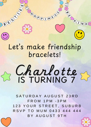 Bracelet Party Invitation