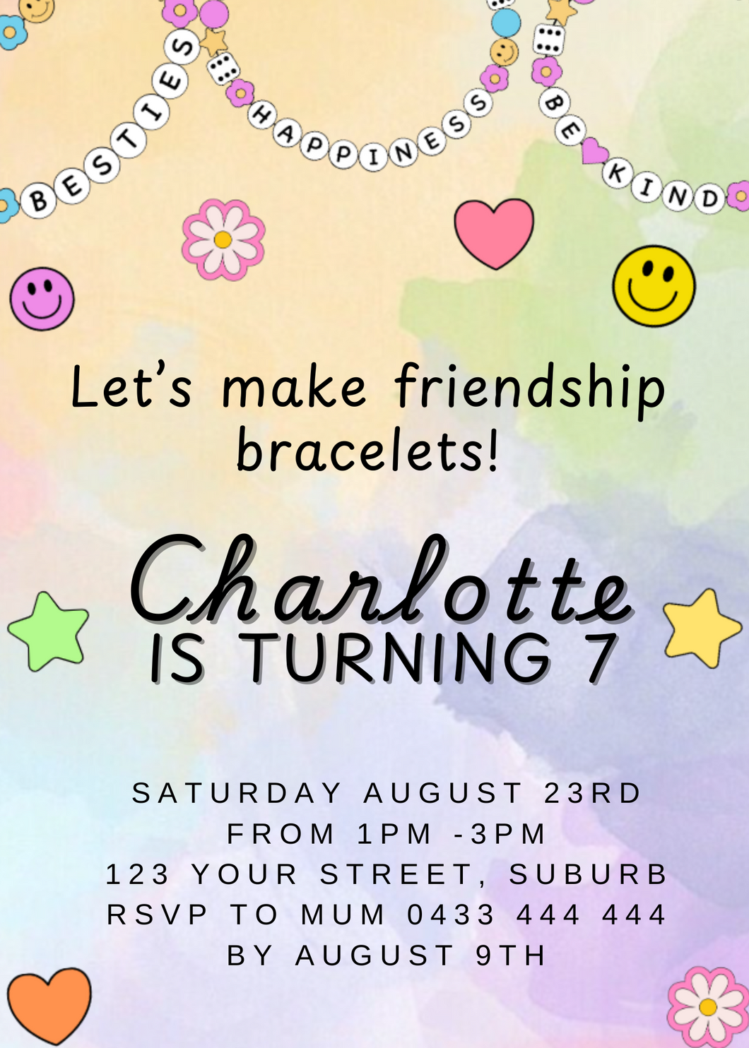 Bracelet Party Invitation